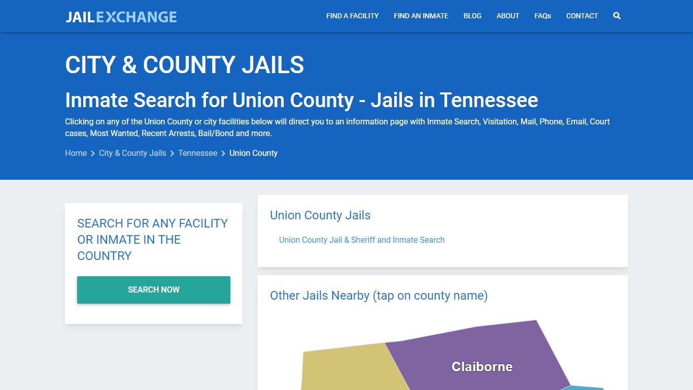 Inmate Search for Union County | Jails in Tennessee - Jail Exchange